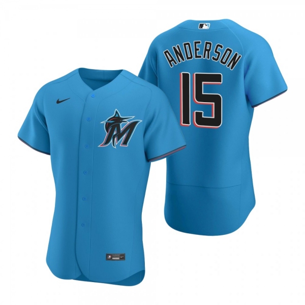 Men's Miami Marlins Brian Anderson Nike Blue Authentic 2020 Alternate Jersey