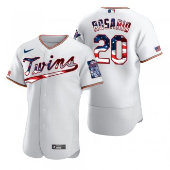 Men's Eddie Rosario Minnesota Twins White 2020 Stars & Stripes 4th of July Jersey