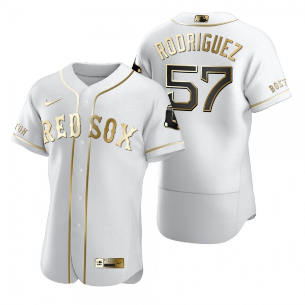 Men's Boston Red Sox Eduardo Rodriguez Nike White Authentic Golden Edition Jersey