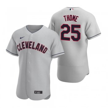 Men's Cleveland Indians Jim Thome Nike Gray Authentic 2020 Road Jersey