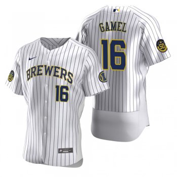 Men's Milwaukee Brewers Ben Gamel Nike White Authentic 2020 Home Jersey