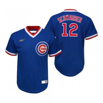 Youth Chicago Cubs Kyle Schwarber Nike Royal Cooperstown Collection Road Jersey