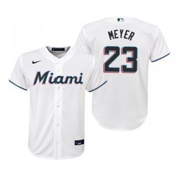 Youth Miami Marlins Max Meyer Nike White Replica Home Jersey