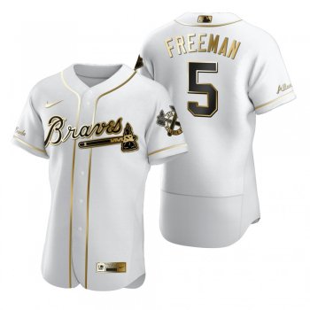 Men's Atlanta Braves Freddie Freeman Nike White Authentic Golden Edition Jersey