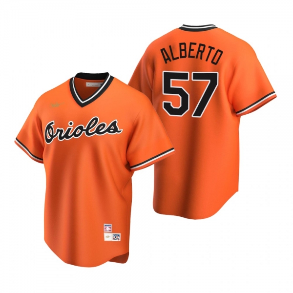 Men's Baltimore Orioles Hanser Alberto Nike Orange Cooperstown Collection Alternate Jersey