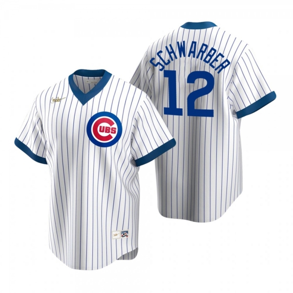 Men's Chicago Cubs Kyle Schwarber Nike White Cooperstown Collection Home Jersey