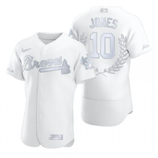 Men's Chipper Jones Atlanta Braves White Awards Collection NL MVP Jersey