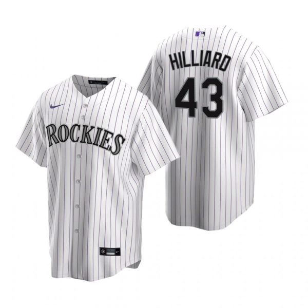 Men's Colorado Rockies Sam Hilliard Nike White Replica Home Jersey