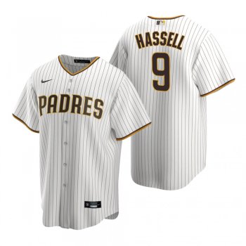 Men's San Diego Padres Robert Hassell White Brown 2020 MLB Draft Replica Home Jersey