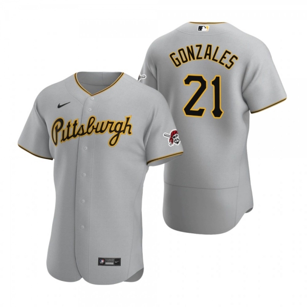 Men's Pittsburgh Pirates Nick Gonzales Nike Gray Authentic Road Jersey