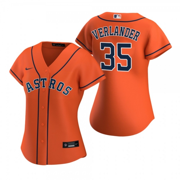 Women's Houston Astros Justin Verlander Nike Orange 2020 Replica Alternate Jersey