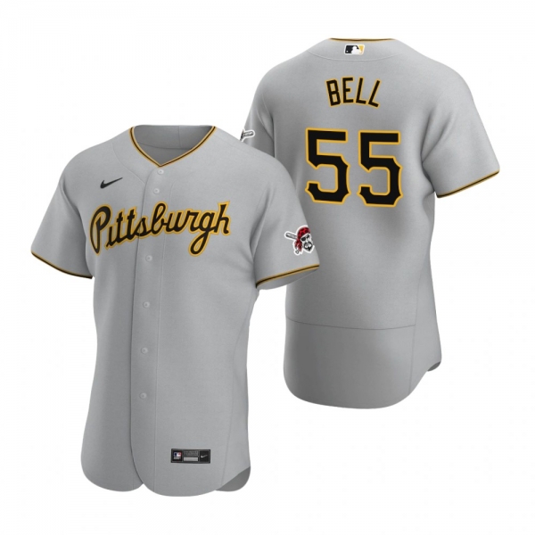 Men's Pittsburgh Pirates Josh Bell Nike Gray Authentic Road Jersey