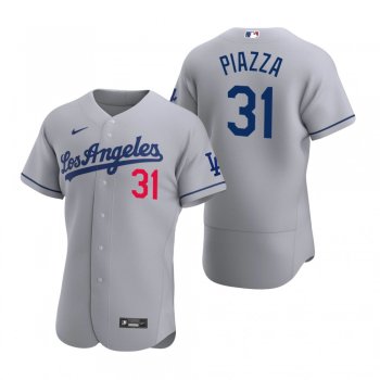 Men's Los Angeles Dodgers Mike Piazza Nike Gray Authentic 2020 Road Jersey