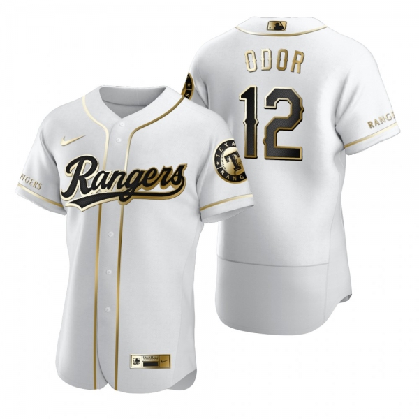 Men's Texas Rangers Rougned Odor Nike White Authentic Golden Edition Jersey