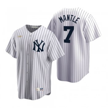 Men's New York Yankees Mickey Mantle Nike White Cooperstown Collection Home Jersey