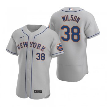 Men's New York Mets Justin Wilson Nike Gray Authentic 2020 Road Jersey