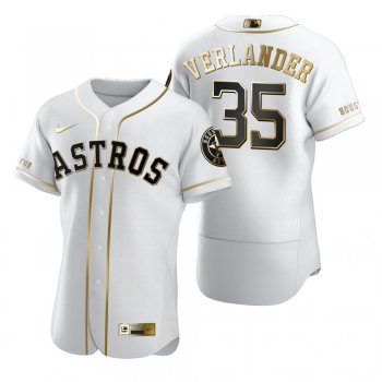 Men's Houston Astros Justin Verlander Nike White Authentic Golden Edition Jersey