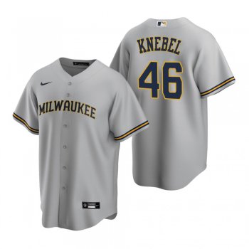 Men's Milwaukee Brewers Corey Knebel Nike Gray Replica Road Jersey