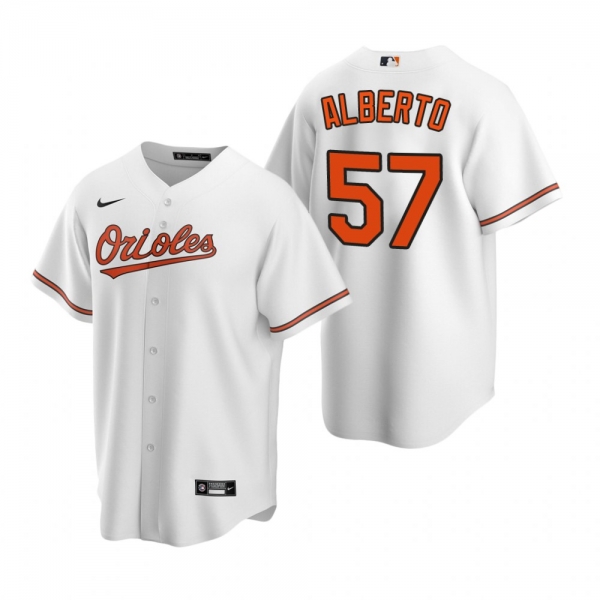 Men's Baltimore Orioles Hanser Alberto Nike White 2020 Replica Home Jersey