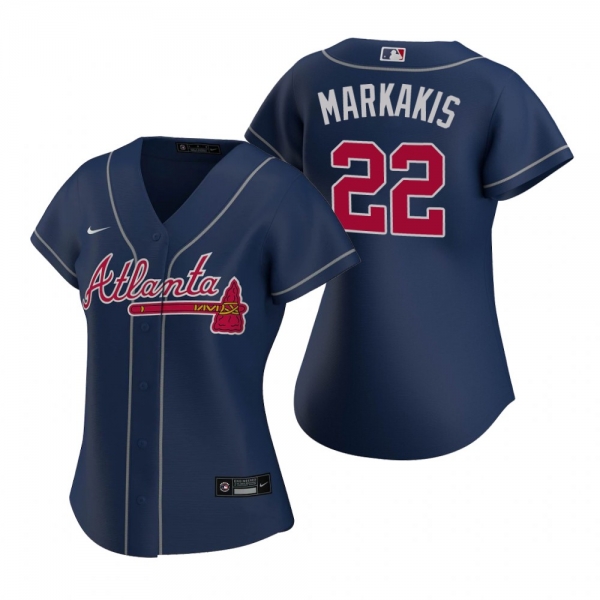 Women's Atlanta Braves Nick Markakis Nike Navy Replica 2020 Alternate Jersey