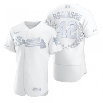 Men's Jackie Robinson Atlanta Braves White Awards Collection Retirement Jersey