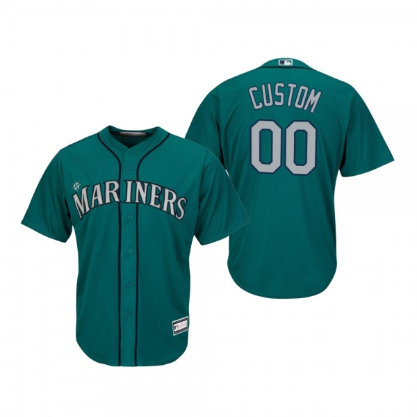 Men's Seattle Mariners Custom Aqua Cooperstown Collection Replica Alternate Big & Tall Jersey