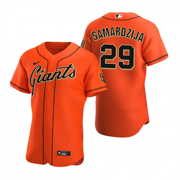 Men's San Francisco Giants Jeff Samardzija Nike Orange Authentic Alternate Jersey