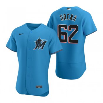 Men's Miami Marlins Jose Urena Nike Blue Authentic 2020 Alternate Jersey