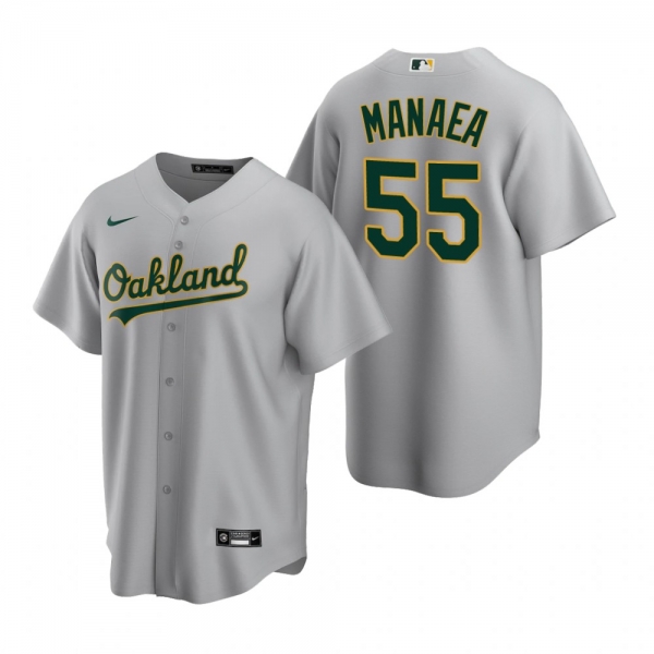 Men's Oakland Athletics Sean Manaea Nike Gray Replica Road Jersey