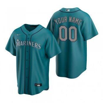 Men's Seattle Mariners Custom Nike Aqua Replica Alternate Jersey