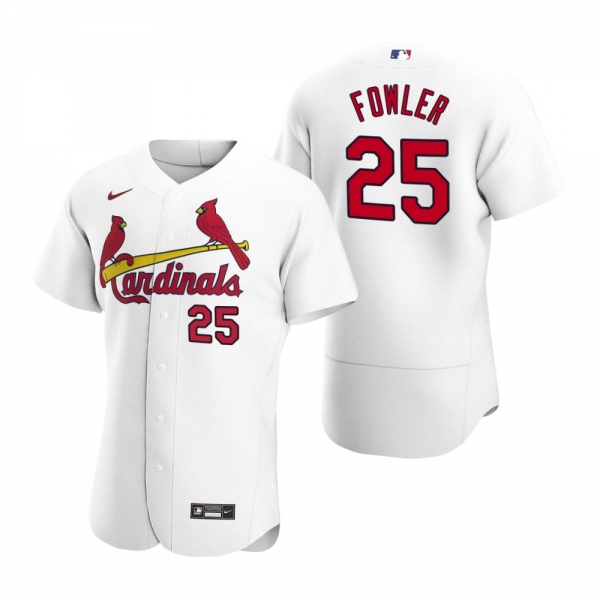 Men's St. Louis Cardinals Dexter Fowler White 2020 Home Authentic Player Jersey