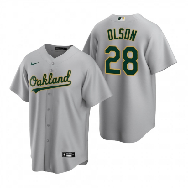 Men's Oakland Athletics Matt Olson Nike Gray Replica Road Jersey