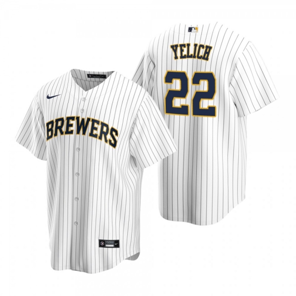 Men's Milwaukee Brewers Christian Yelich Nike White Replica Alternate Jersey