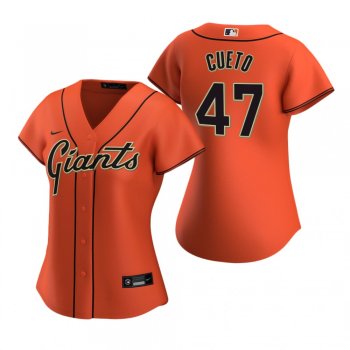 Women's San Francisco Giants Johnny Cueto Nike Orange 2020 Replica Alternate Jersey