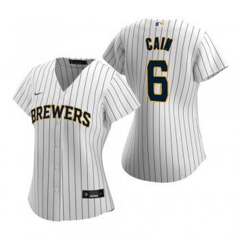 Women's Milwaukee Brewers Lorenzo Cain Nike White 2020 Replica Alternate Jersey