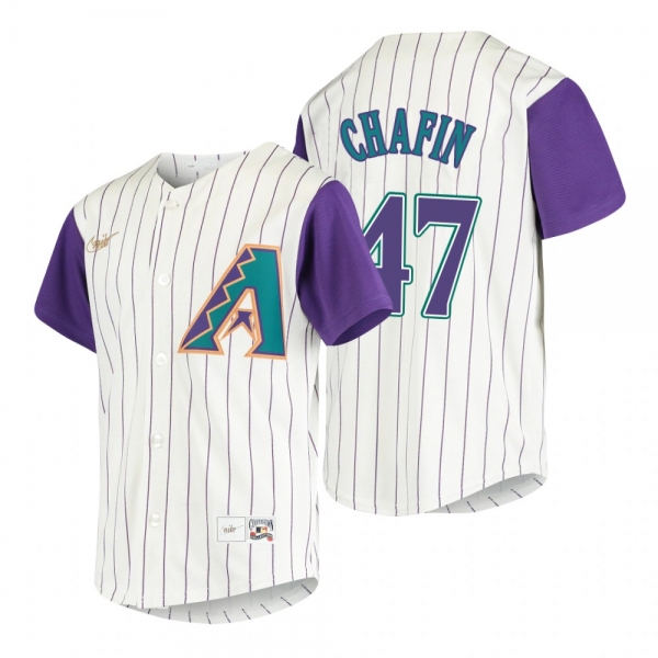 Youth Arizona Diamondbacks Andrew Chafin Nike Cream 2020 Cooperstown Collection Alternate Jersey