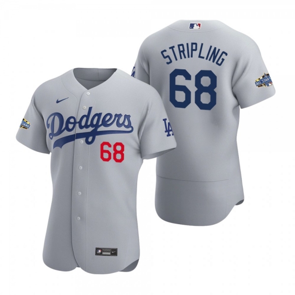 Men's Los Angeles Dodgers Ross Stripling 2020 Alternate Patch Gray Authentic Jersey