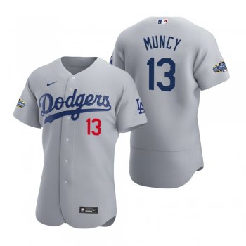 Men's Los Angeles Dodgers Max Muncy 2020 Alternate Patch Gray Authentic Jersey