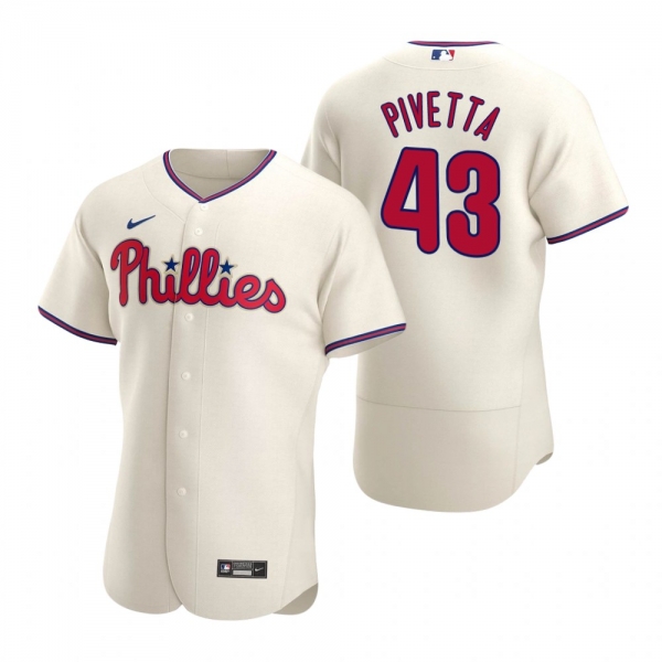 Men's Philadelphia Phillies Nick Pivetta Nike Cream Authentic 2020 Alternate Jersey