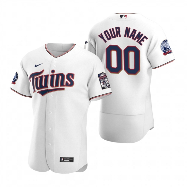 Men's Minnesota Twins Custom Nike White Authentic 2020 Home Jersey