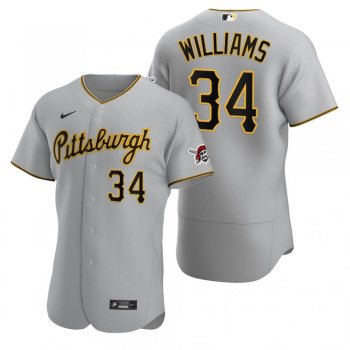 Men's Pittsburgh Pirates Trevor Williams Nike Gray Authentic 2020 Road Jersey