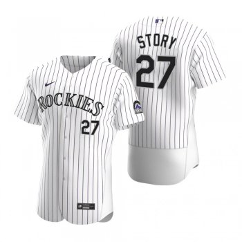 Men's Colorado Rockies Trevor Story Nike White Authentic 2020 Home Jersey