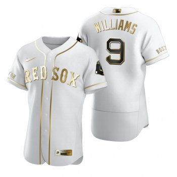 Men's Boston Red Sox Ted Williams Nike White Authentic Golden Edition Jersey