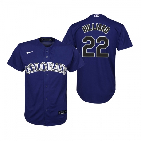 Youth Colorado Rockies Sam Hilliard Nike Purple Replica Alternate Jersey