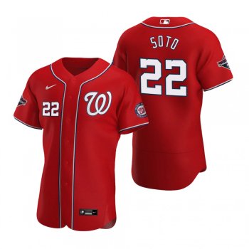 Men's Washington Nationals Juan Soto Scarlet Authentic 2020 Alternate Patch Jersey