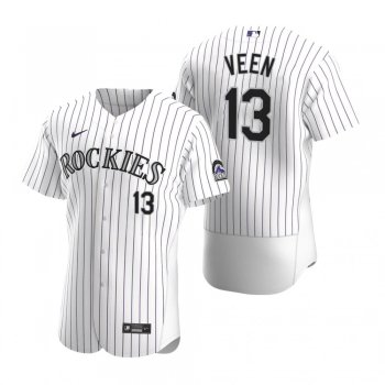 Men's Colorado Rockies Zac Veen Nike White Authentic Home Jersey