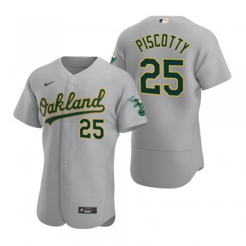 Men's Oakland Athletics Stephen Piscotty Nike Gray Authentic Road Jersey