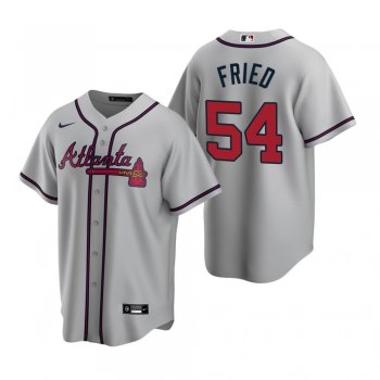 Men's Atlanta Braves Max Fried Nike Gray 2020 Replica Road Jersey