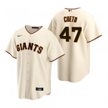 Men's San Francisco Giants Johnny Cueto Nike Cream Replica Home Jersey