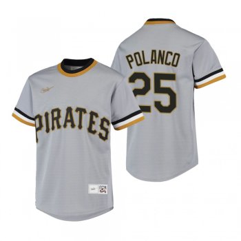 Youth Pittsburgh Pirates Gregory Polanco Nike Gray Cooperstown Collection Road Jersey